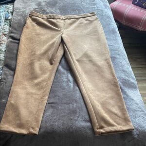 Faux Suede Tan Pants